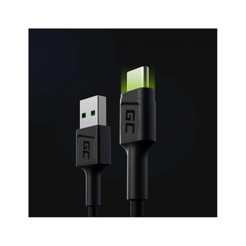 Green Cell Ray Fast USB C Cable with LED Light 1 2m 19102019 02 p