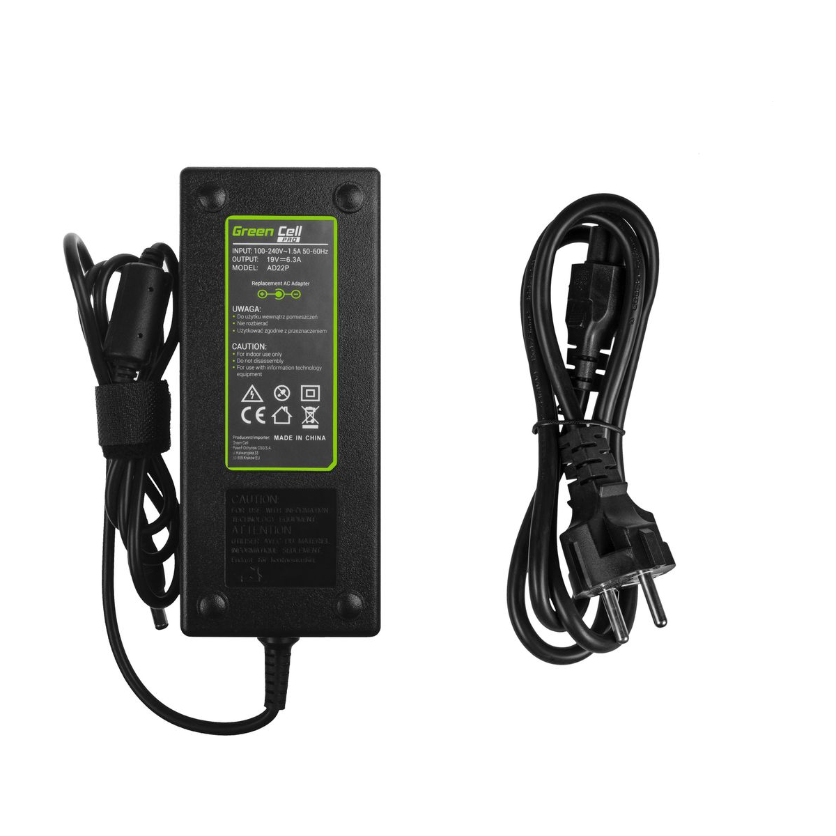 120W Laptop Charger for Asus G56 G60 K73, K73S, K73SD, Green Cell 19V 6.3A 4
