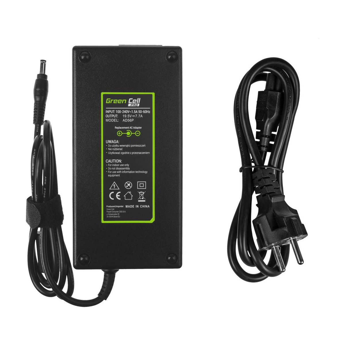 150W Laptop Charger for Asus G550, G551 G73, N751, Green Cell 19.5V 7.7A 2