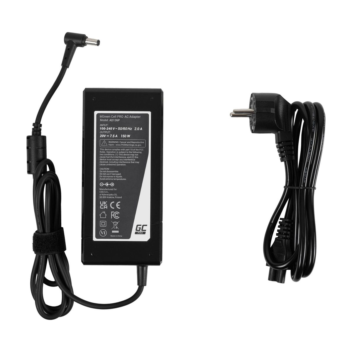 150W Laptop Charger for Asus TUF Gaming FX505, X X571gt, Green Cell 20V 7.5A 4