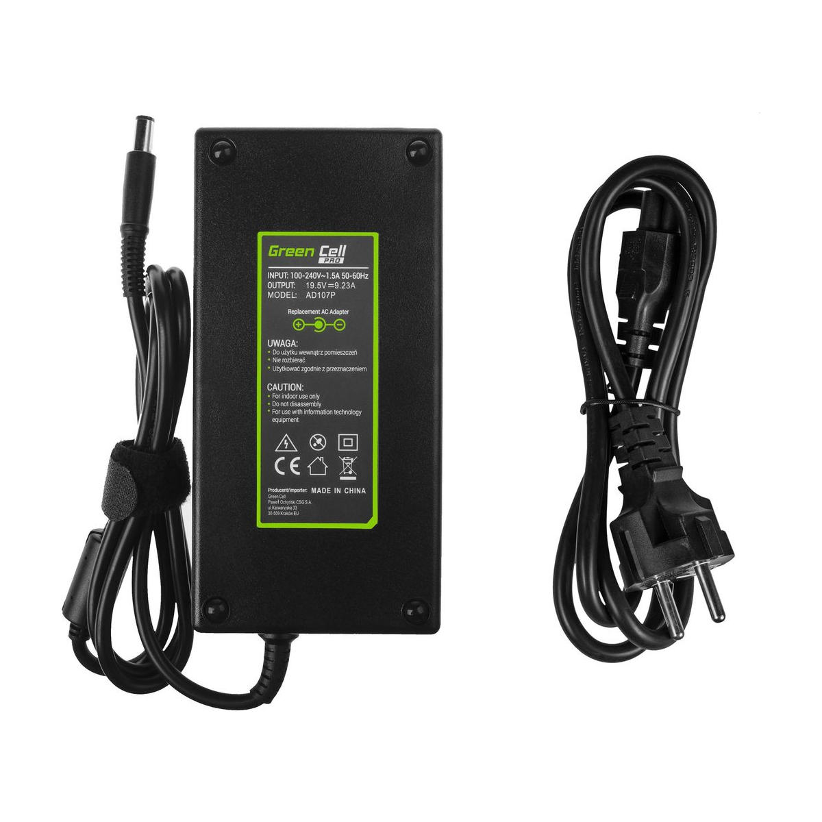 180W Laptop Charger for Dell Latitude E5510, E7240, E7440, Green Cell 19.5V 9.23A 4