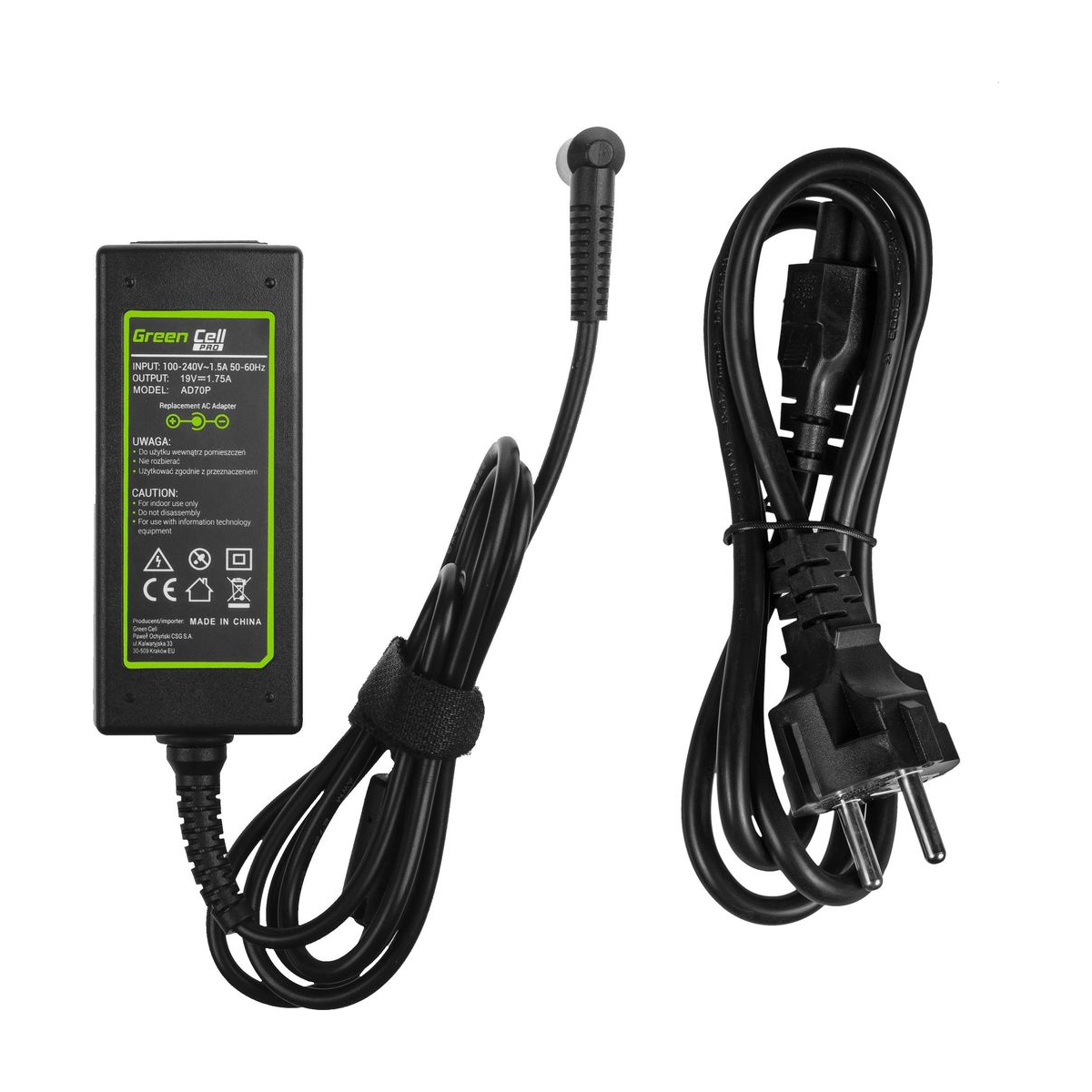 33W Laptop Charger for Asus X201E, Vivobook F200CA, F200MA, Green Cell 19V 1.75A 2
