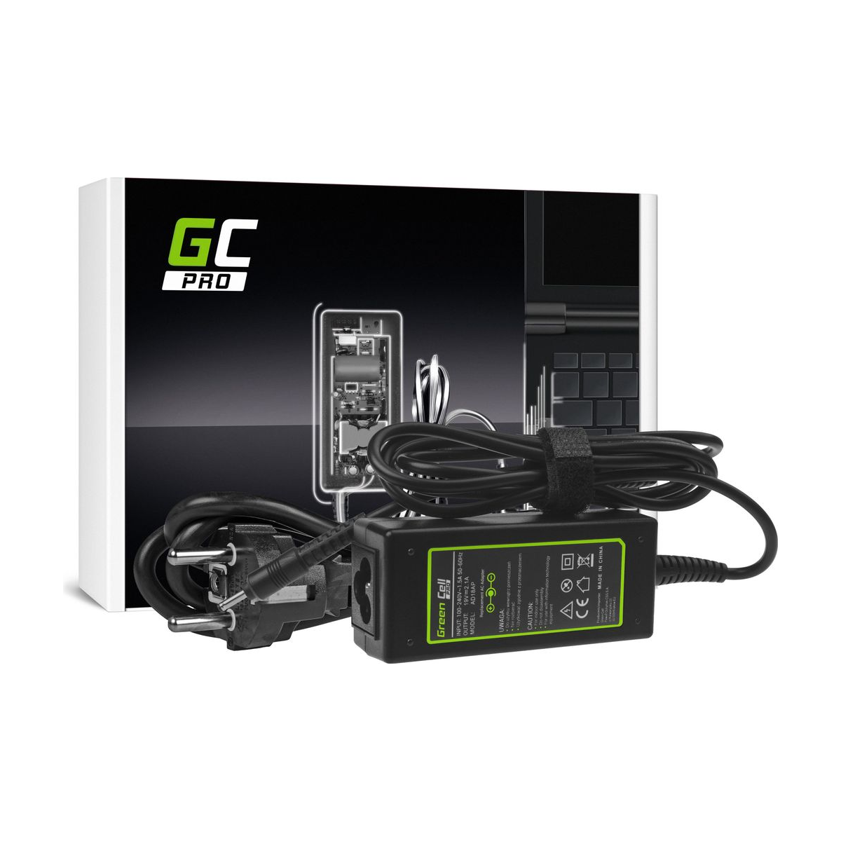 40W Laptop Charger for Samsung 530U, NP530U3B, NP530U3C, Green Cell 19V 2.1A 1