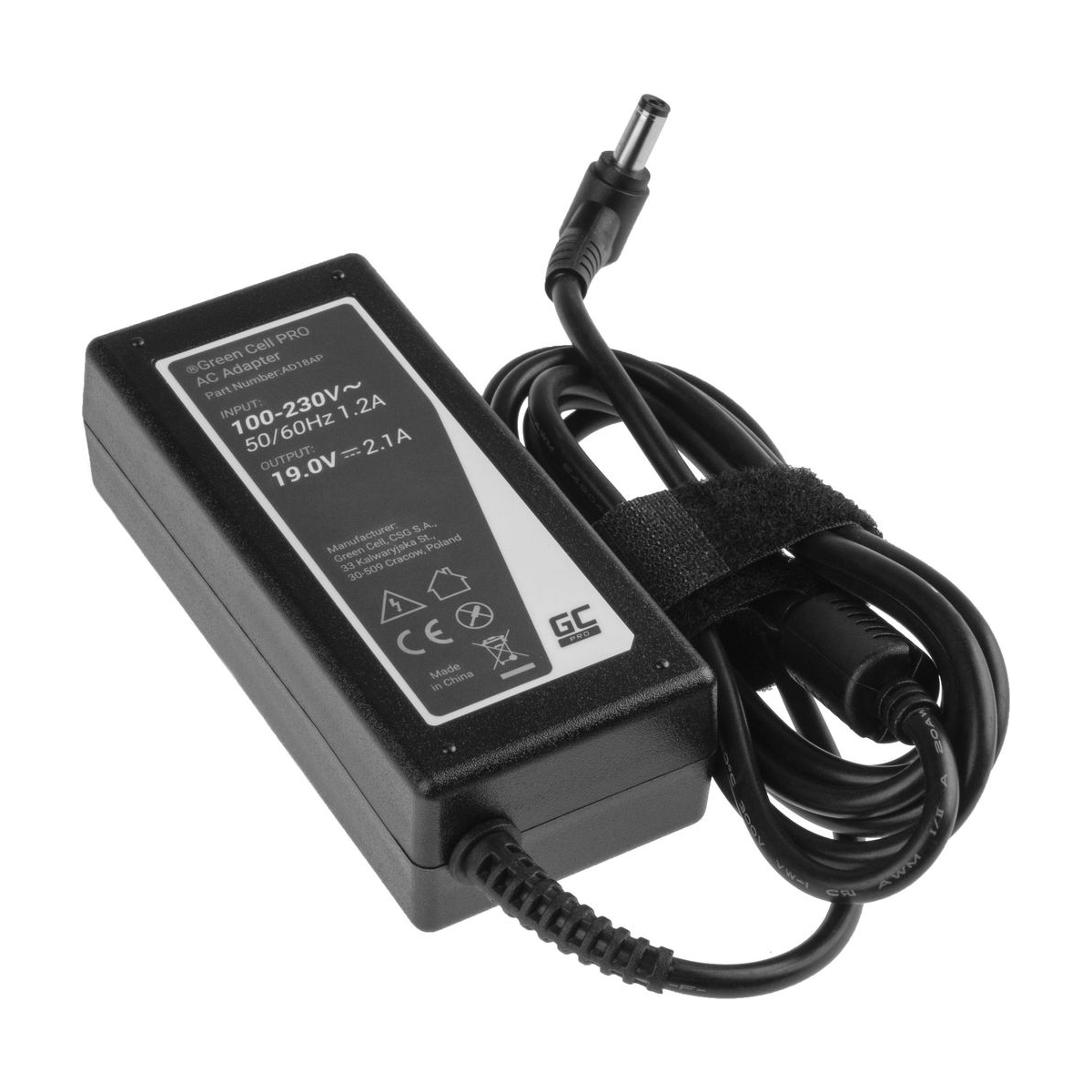 40W Laptop Charger for Samsung 530U, NP530U3B, NP530U3C, Green Cell 19V 2.1A 3