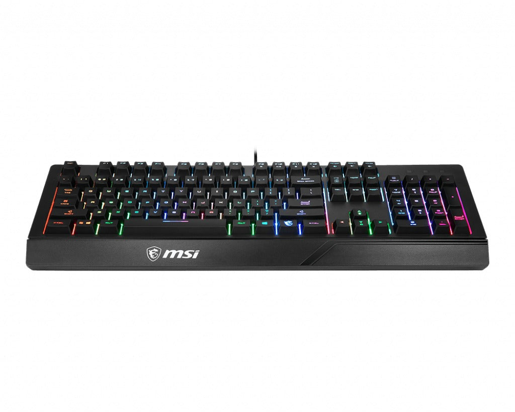 MSI VIGOR GK20 RGB Gaming Keyboard ' UK Layout, Membrane switches, Rainbow RGB Lighting effect, Ergonomic keycaps, Hotkeys for