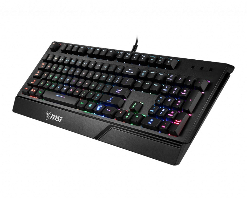 MSI VIGOR GK20 RGB Gaming Keyboard ' UK Layout, Membrane switches, Rainbow RGB Lighting effect, Ergonomic keycaps, Hotkeys for