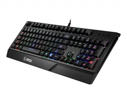 MSI VIGOR GK20 RGB Gaming Keyboard ' UK Layout, Membrane switches, Rainbow RGB Lighting effect, Ergonomic keycaps, Hotkeys for