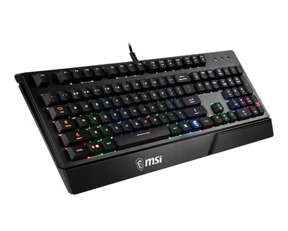 MSI VIGOR GK20 RGB Gaming Keyboard ' UK Layout, Membrane switches, Rainbow RGB Lighting effect, Ergonomic keycaps, Hotkeys for