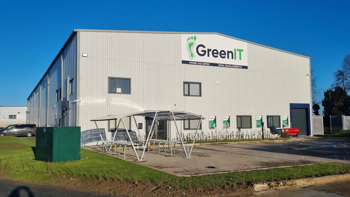 Front of the GreenIT refurbishing and distribution centre at Momentum Logistics Park, Naas