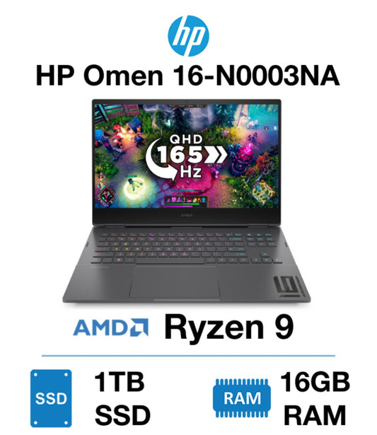 HP Omen 16-N0003NA | Ryzen 9 6900 | 16GB RAM | 1TB SSD | Windows 11 Home | Webcam | Standard | 1 Year Warranty | New