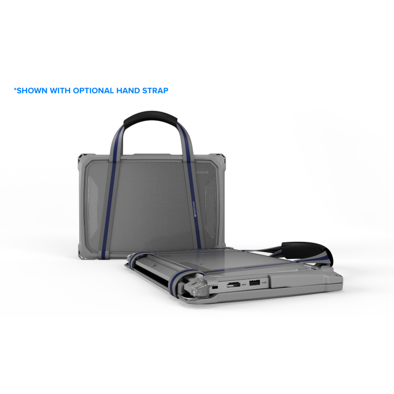 MaxCases Extreme Shell-F3 Slide Chromebook Case for Lenovo 500e G5 Chromebook (Gray/Clear)