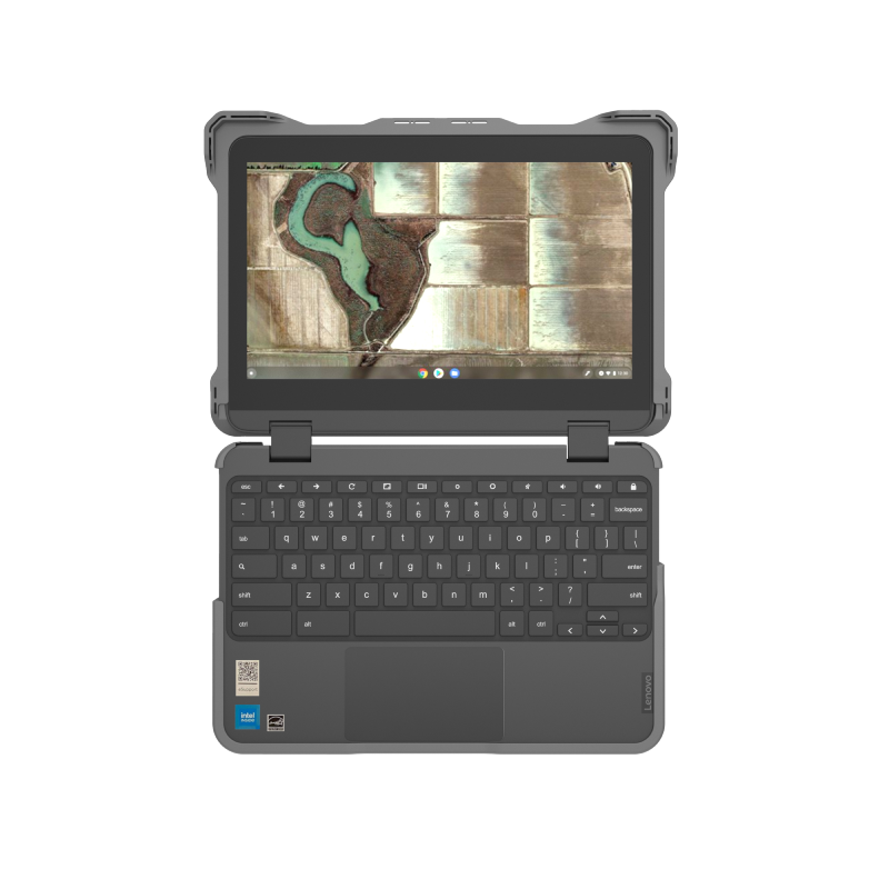 MaxCases Extreme Shell-F Slide Case for Lenovo 300e/500e G3 Chromebook/Windows 11" (Gray/Clear)