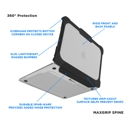 MaxCases Extreme Shell-L for MacBook Air 13.6" (2022 - 2026 M2/M3/M4/M5) (A3113) (Black/Clear)