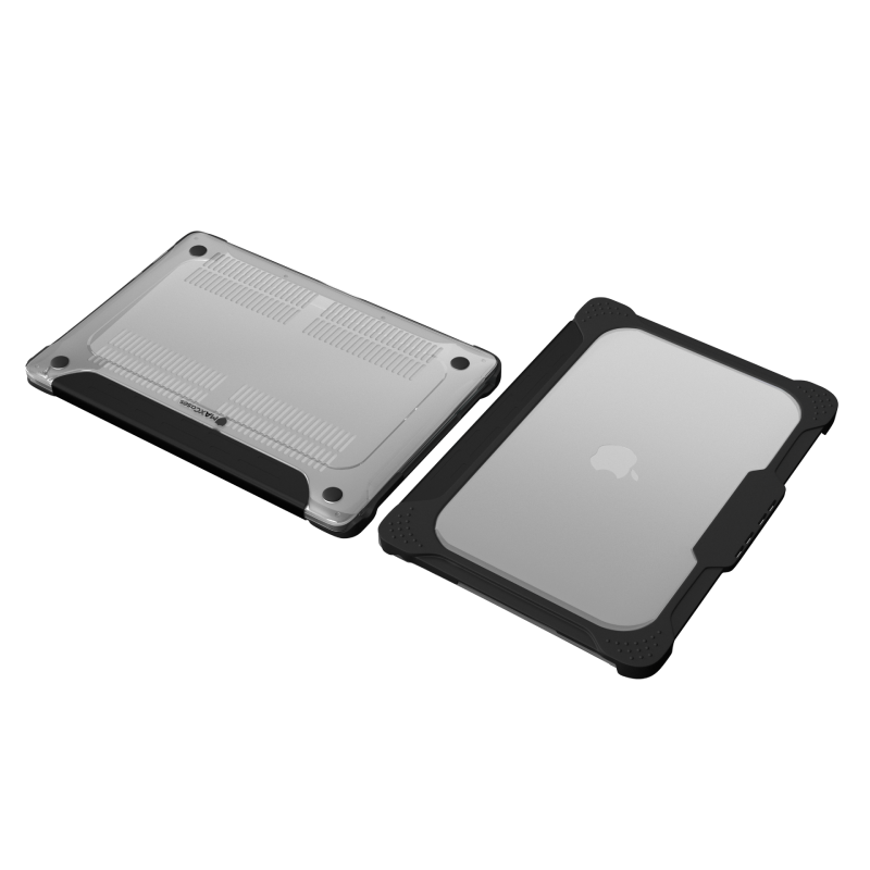 MaxCases Extreme Shell-L for MacBook Air 13.6" (2022 - 2026 M2/M3/M4/M5) (A3113) (Black/Clear)