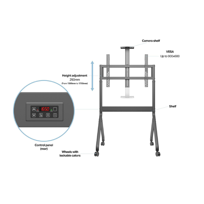 MultiBrackets Motorized Collaboration Floorstand 55" 86" 10