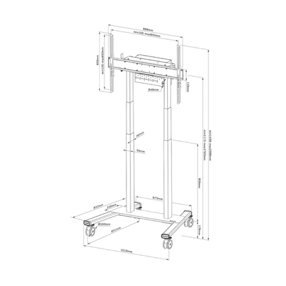 Neomounts FL55 875BL1 Motorised Floor Stand Trolley 18