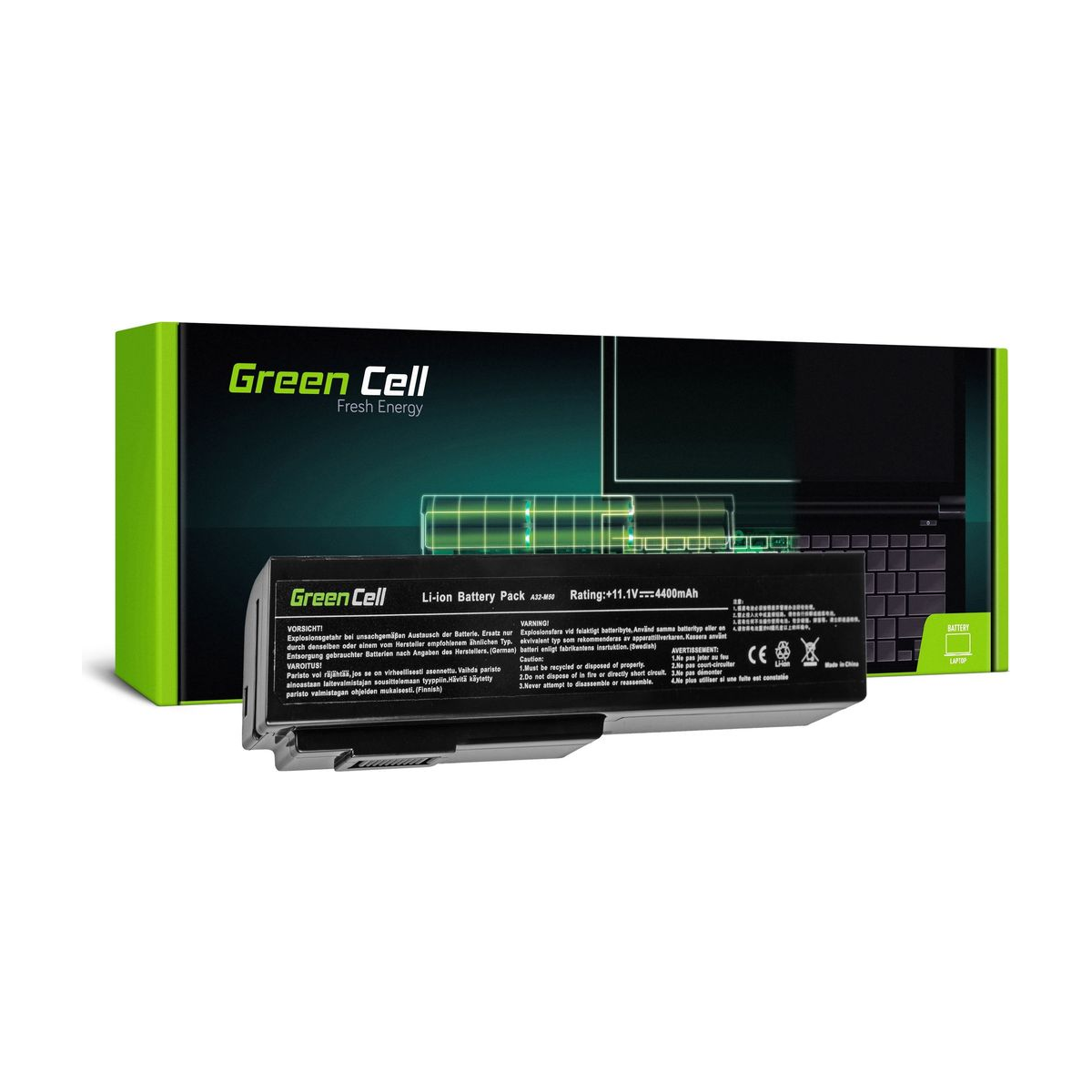 A32-M50 Laptop Battery for Asus G50, G50-45, Green Cell 4400mAh