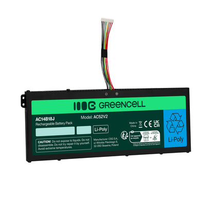 AC14B13J Laptop Battery for Acer Aspire 3, A315-23, A315-55G, Green Cell 3600mAh 1