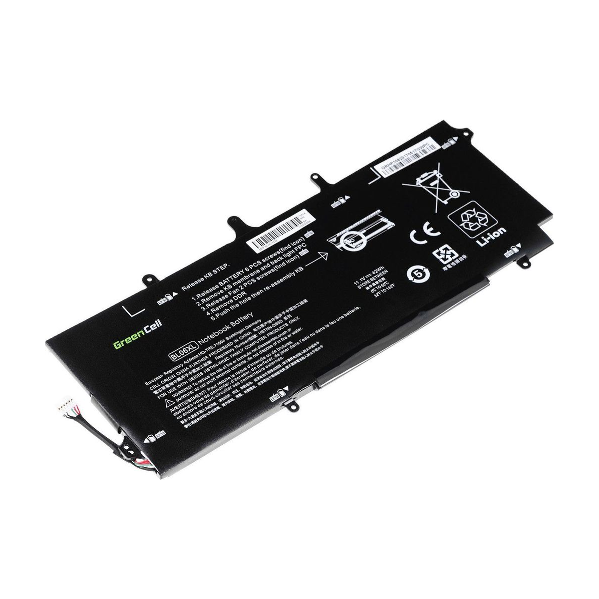 BL06XL Laptop Battery for HP EliteBook Folio 1040 G1 G2, Green Cell 3100mAh 1