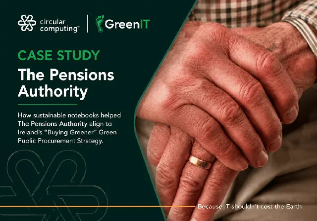 Cover of the GreenIT and Circular Computing case study on The Pensions Authority
