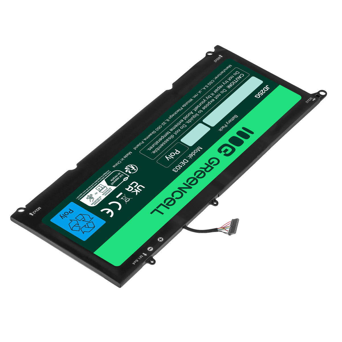 90V7W Laptop Battery for Dell XPS 13, 9343, 9350, Green Cell 5400mAh 3