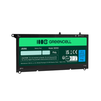 90V7W Laptop Battery for Dell XPS 13, 9343, 9350, Green Cell 5400mAh 1