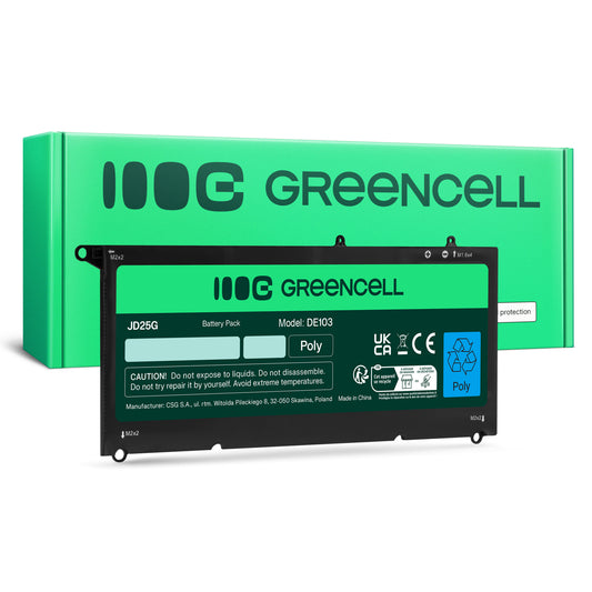 90V7W Laptop Battery for Dell XPS 13, 9343, 9350, Green Cell 5400mAh