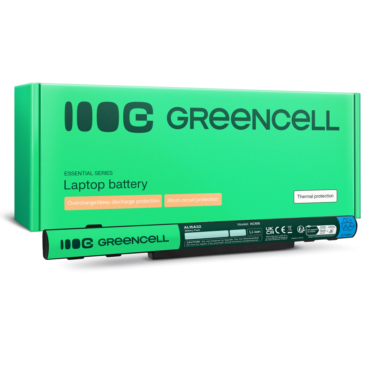 AL15A32 Laptop Battery for Acer Aspire E5-573, E5-573G, E5-573TG, Green Cell 1800mAh