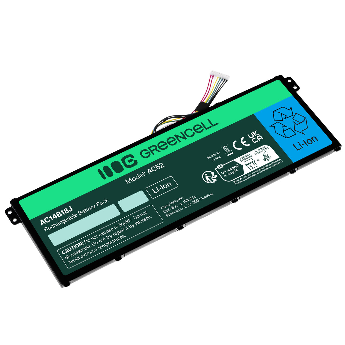 AC14B13J Laptop Battery for Acer Aspire ES1-111M, ES1-331, ES1-531, Green Cell 2100mAh 1
