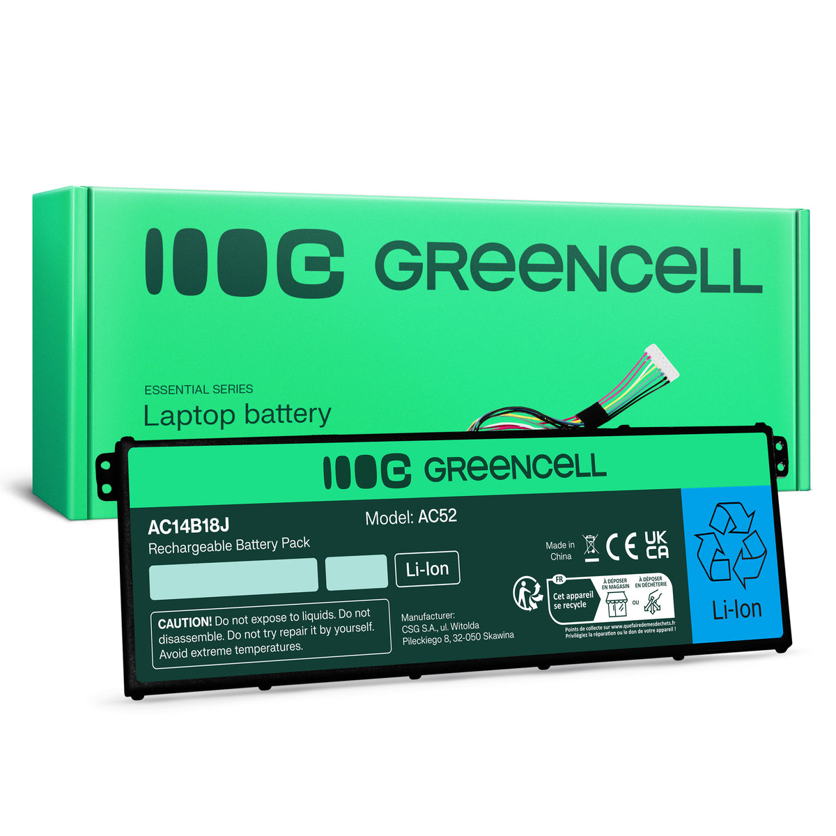 AC14B13J Laptop Battery for Acer Aspire ES1-111M, ES1-331, ES1-531, Green Cell 2100mAh