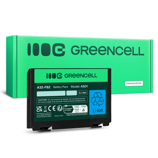 A32-F82 Laptop Battery for Asus K40iJ K50, K50AB, K50C, Green Cell 4400mAh