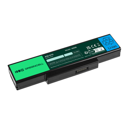 A32-K72 Laptop Battery for Asus K72, K72J, K72F, Green Cell 4400mAh 1