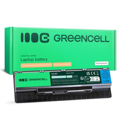 A32-N56 Laptop Battery for Asus N56, N56D, N56DP, Green Cell 4400mAh