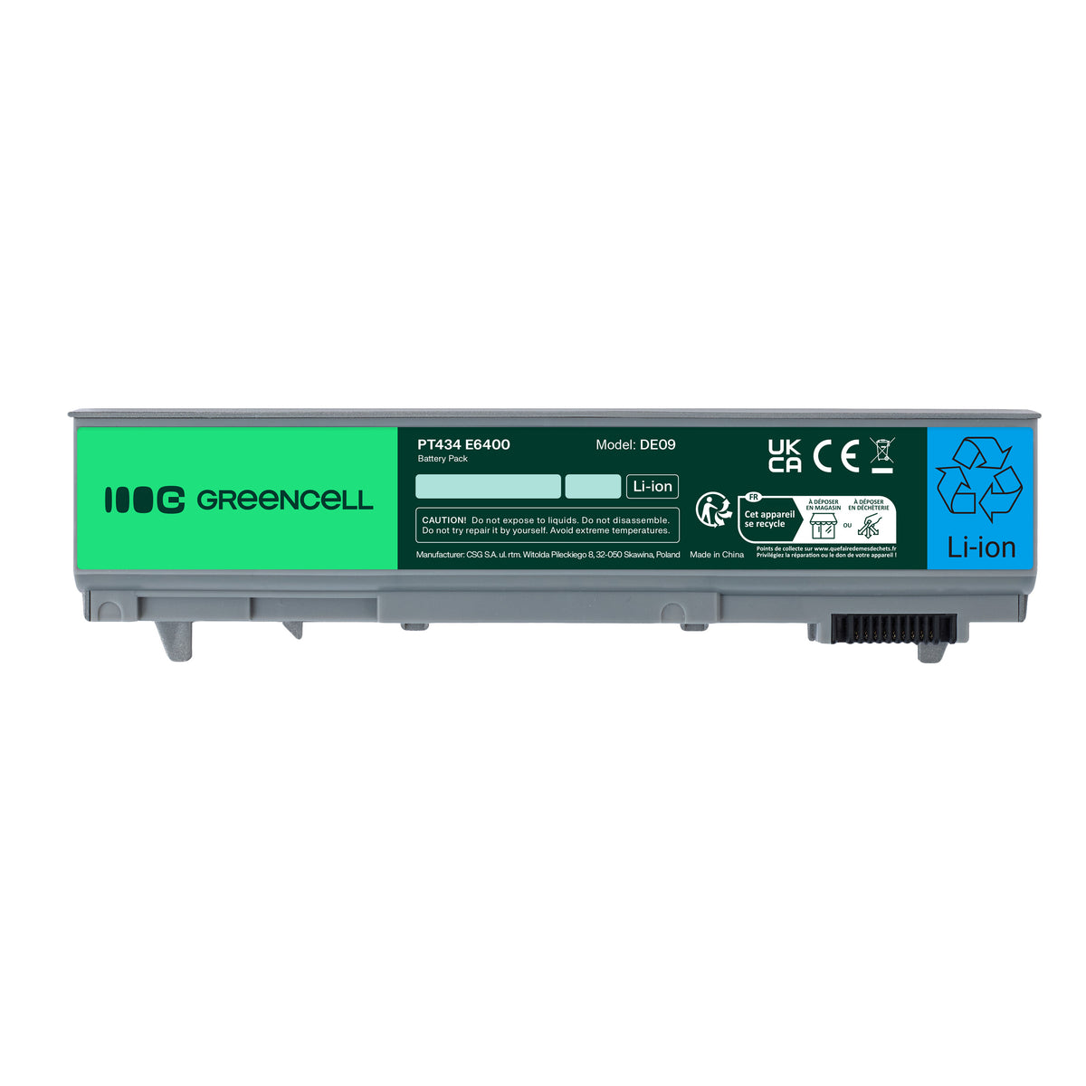 PT434 Laptop Battery for Dell Latitude E6400, E6410, E6500, Green Cell 4400mAh 2