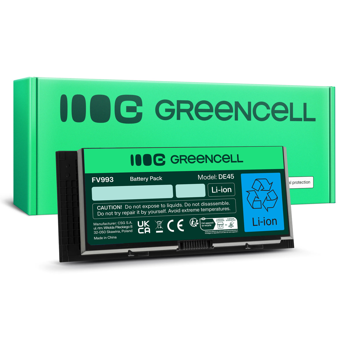 FV993 Laptop Battery for Dell Precision M4600, M4700, M4800, Green Cell 4400mAh