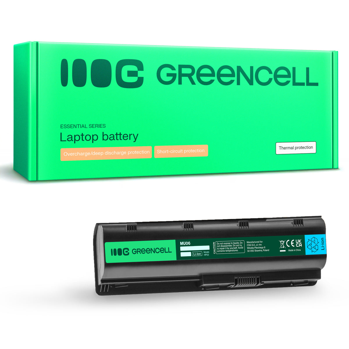 MU06 Laptop Battery for HP Compaq 635, 650, 655, Green Cell 4400mAh