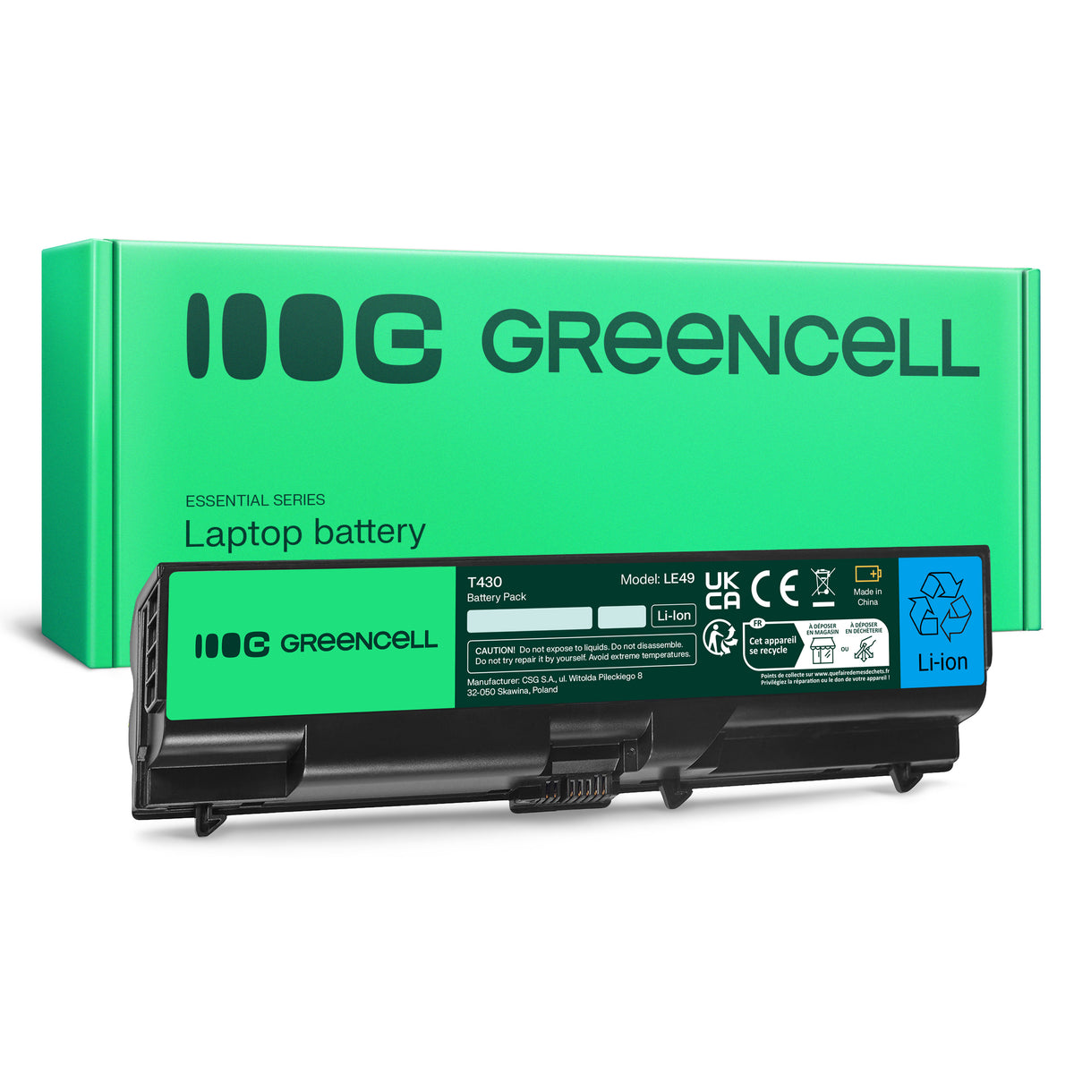 45N1001 Laptop Battery for Lenovo ThinkPad L430, T430i, L530, Green Cell 4400mAh