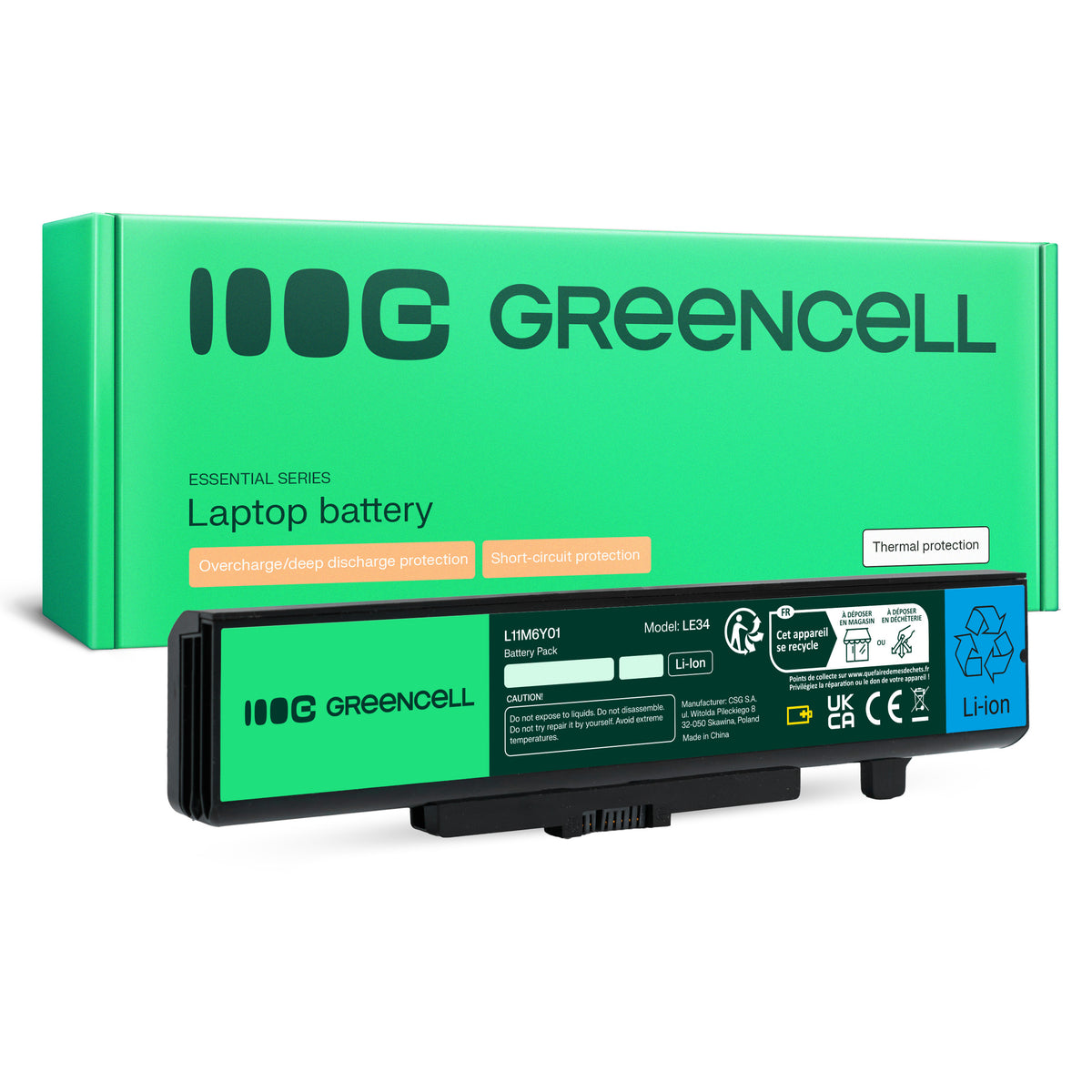 Laptop Battery for Lenovo G500, G505, G510, Green Cell 4400mAh