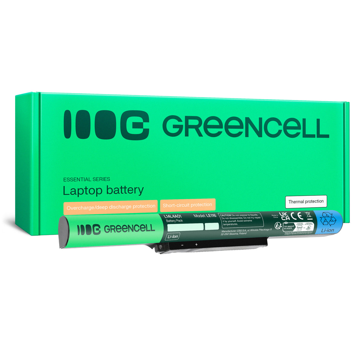 L14L4A01 Laptop Battery for Lenovo Z51, Z51-70, IdeaPad 500-15ISK, Green Cell 2200mAh
