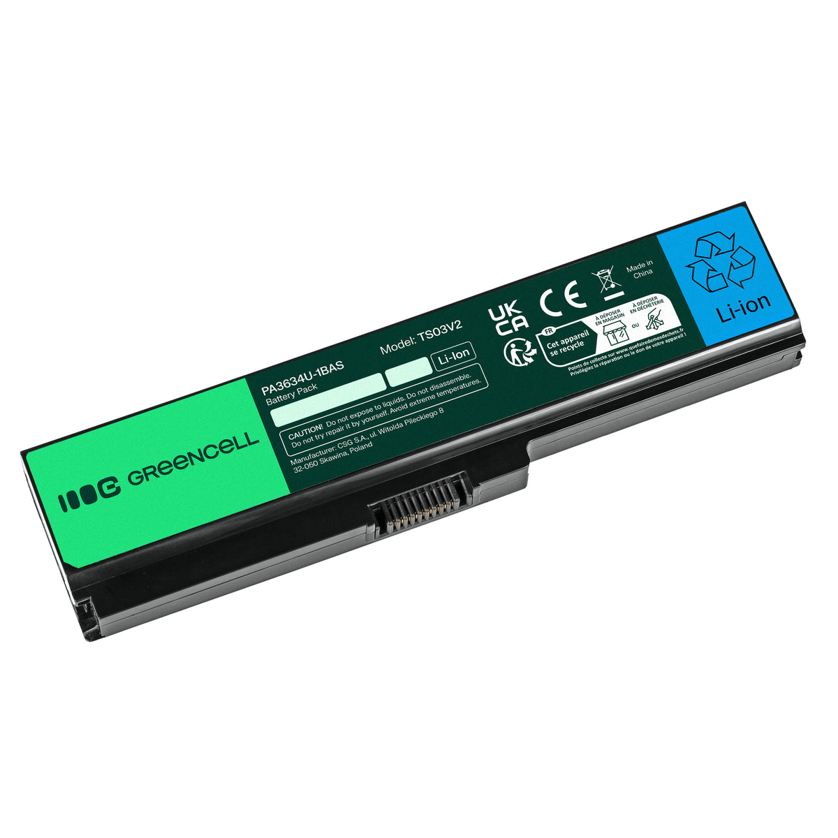 PA3634U-1BRS Laptop Battery for Toshiba Satellite A660, A665, L650, Green Cell 4400mAh 1