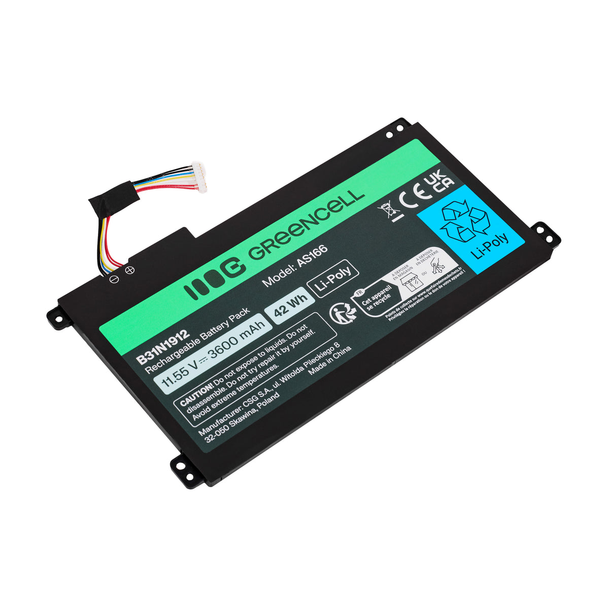 Laptop Battery for Asus C31N1912, / B31N1912, 3HWPP, Green Cell 3600mAh 3