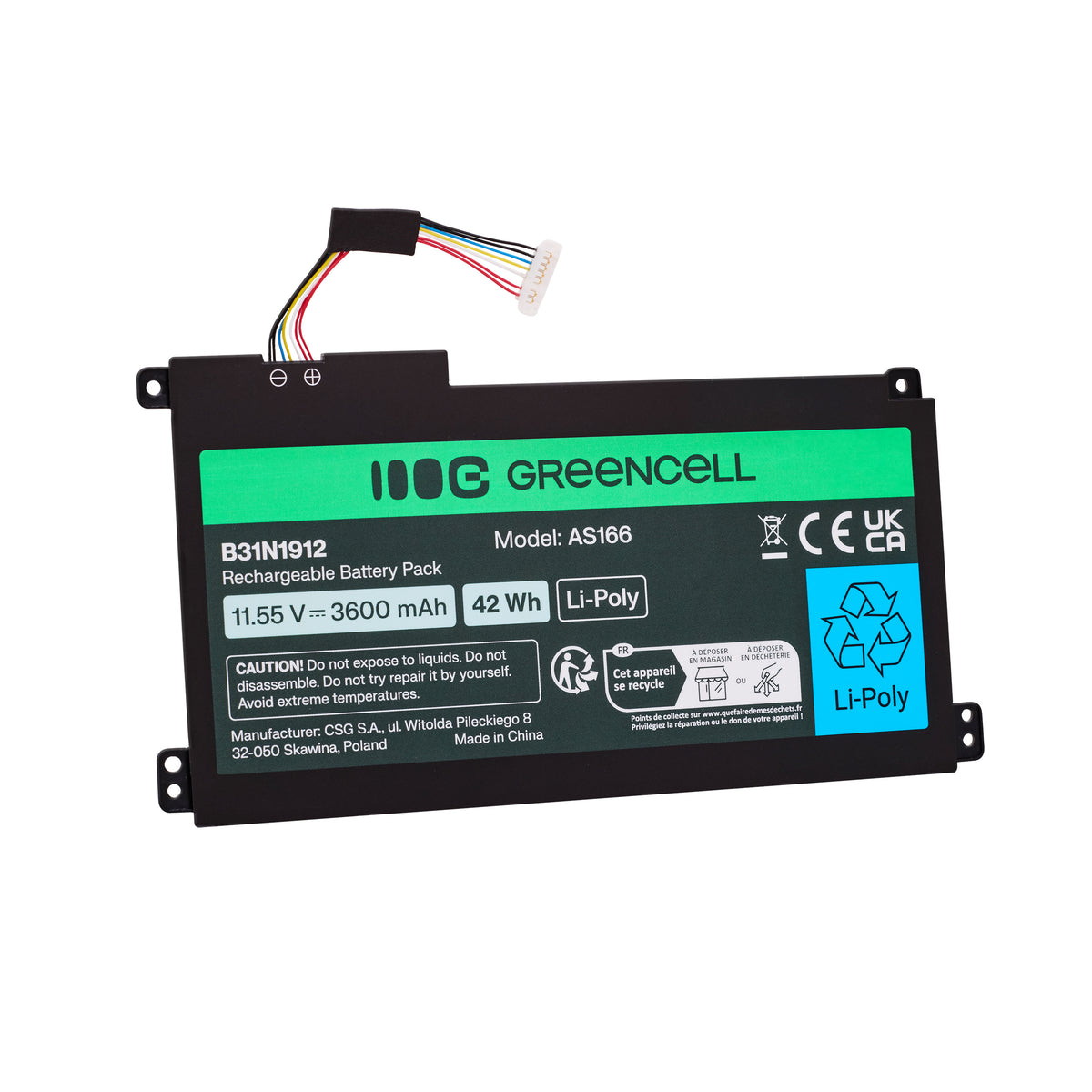 Laptop Battery for Asus C31N1912, / B31N1912, 3HWPP, Green Cell 3600mAh 1