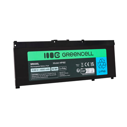 Laptop Battery for HP SR03XL, HP Pavilion Gaming 15, Green Cell 4550mAh 1