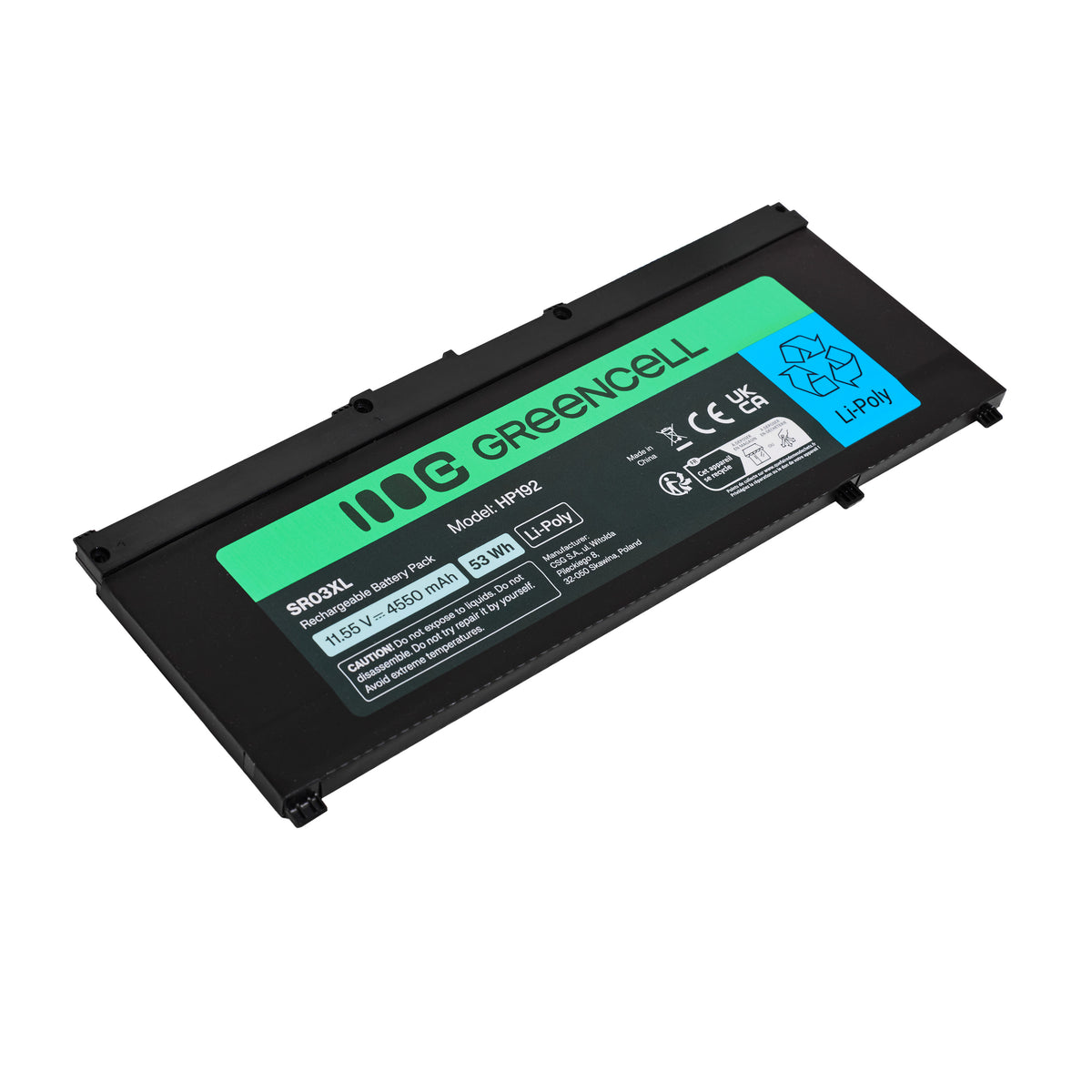 Laptop Battery for HP SR03XL, HP Pavilion Gaming 15, Green Cell 4550mAh 3