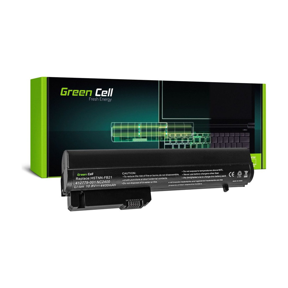 HSTNN-FB21 Laptop Battery for HP EliteBook 2530p, 2540p, Green Cell 4400mAh