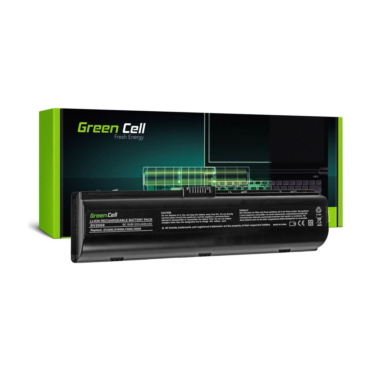 HSTNN-LB42 Laptop Battery for HP Pavilion DV2000, DV6000, DV6500, Green Cell 4400mAh