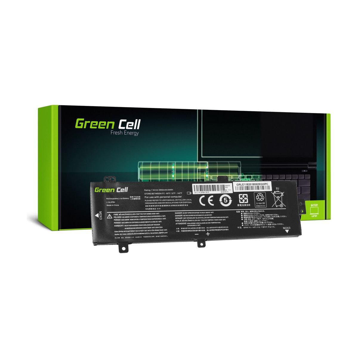 L15C2PB3 Laptop Battery for Lenovo Ideapad 310-15IAP, 310-15IKB, Green Cell 3500mAh