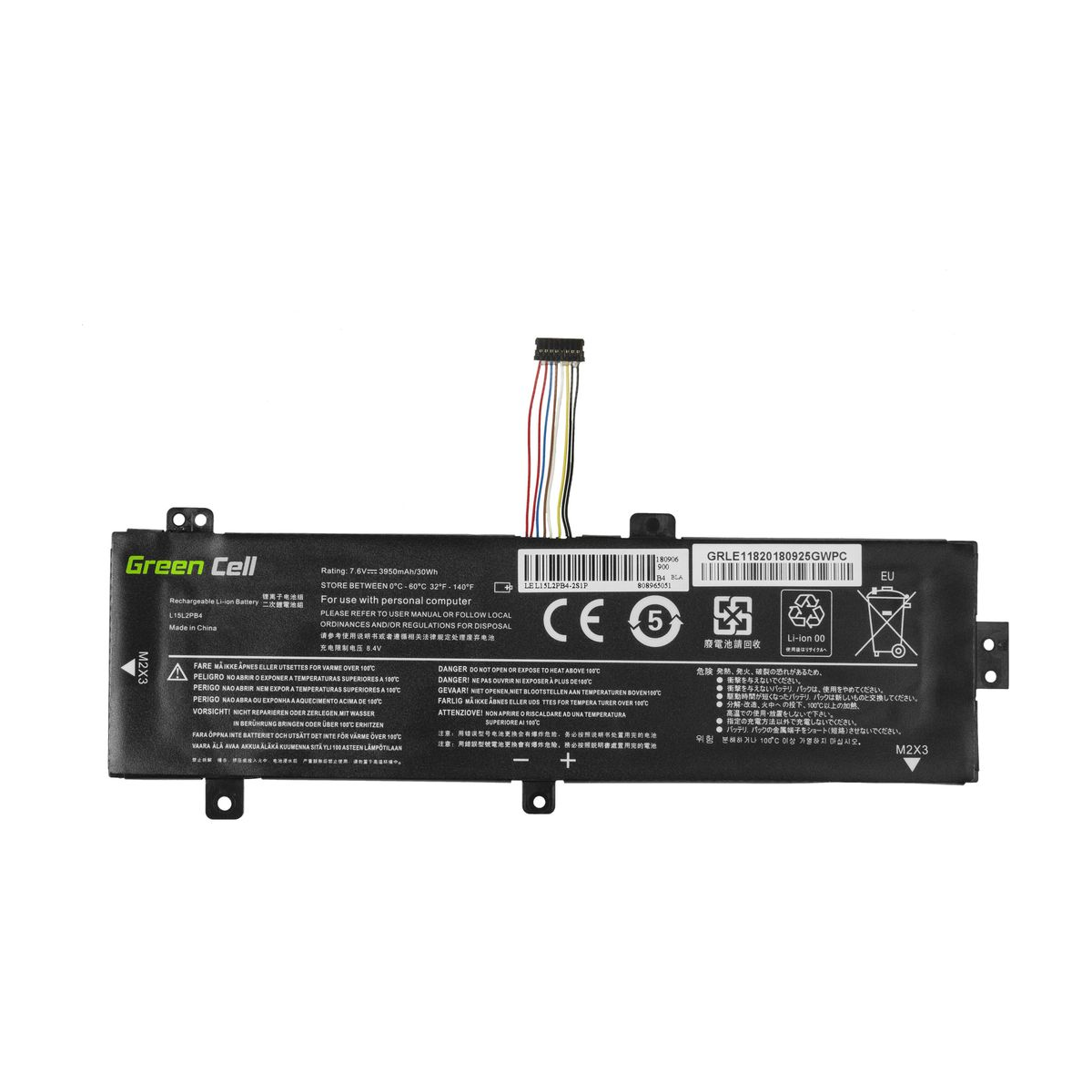 L15C2PB3 Laptop Battery for Lenovo Ideapad 310-15IAP, 310-15IKB, Green Cell 3500mAh 3