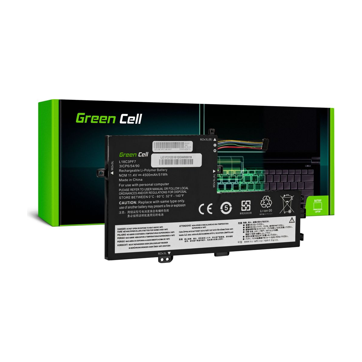 L18C3PF6 Laptop Battery for Lenovo IdeaPad C340-15IIL, S340-14API, Green Cell 4500mAh