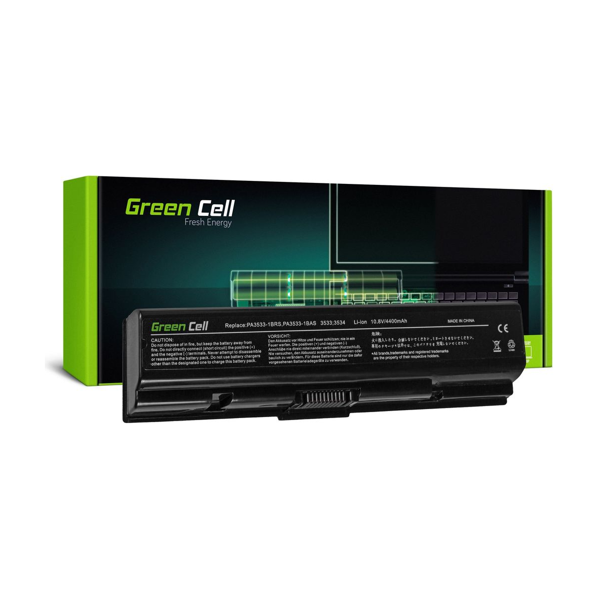 PA3534U-1BRS Laptop Battery for Toshiba Satellite A200, A300, A350, Green Cell 4400mAh